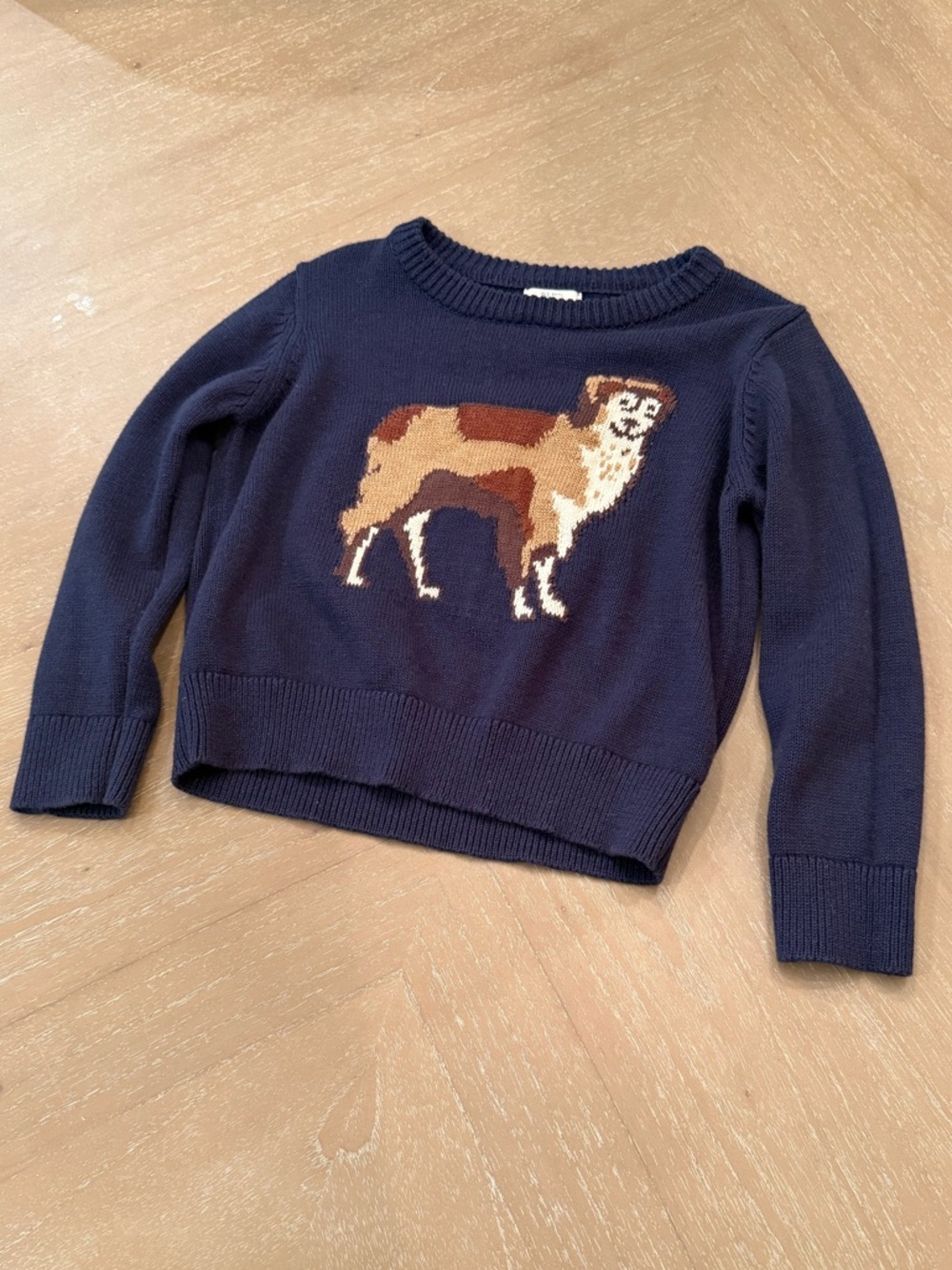 Blue Rooster Collection Navy Sweater with Dog Intarsia - Picture 2 of 4